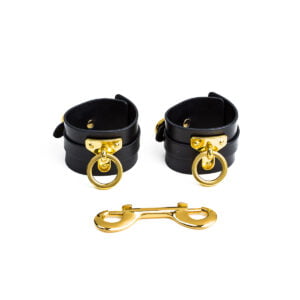 black leather handcuffs upko