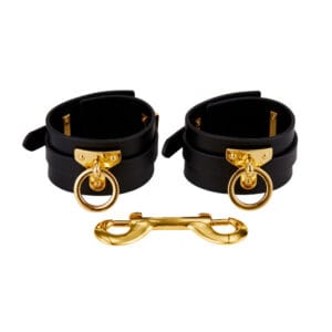 black leather anklecuffs upko
