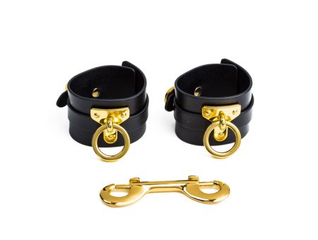black leather handcuffs upko